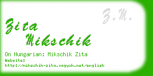 zita mikschik business card